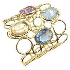 Patrizia Daliana Rigid bracelet in bronze with zircons and glass crystals