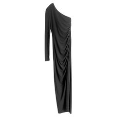 Patrizia Pepe Crystal Embellished One Sleeve Long Dress Gown