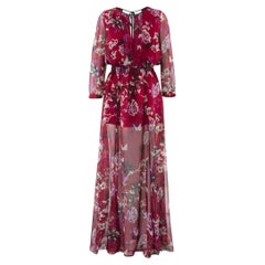 Patrizia Pepe Floral Chiffon Maxi Dress- EU 38