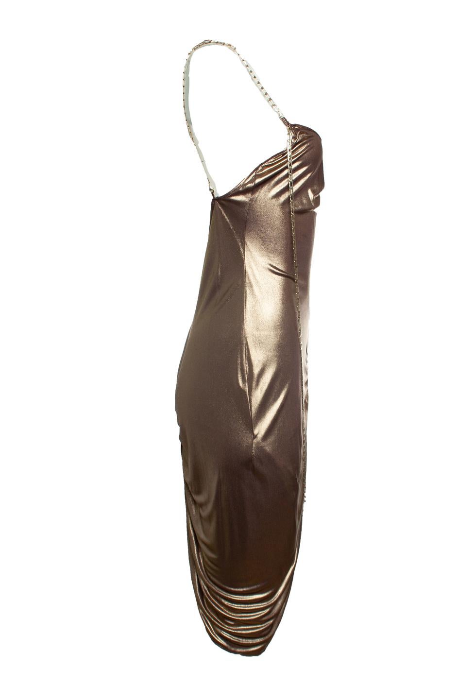 Patrizia Pepe, metallic chain dress In Excellent Condition For Sale In AMSTERDAM, NL