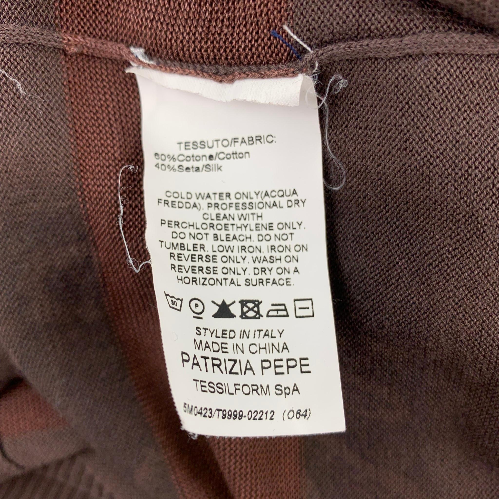 Men's PATRIZIA PEPE Size M Taupe & Brown Ombre Cotton / Silk V-Neck Pullover