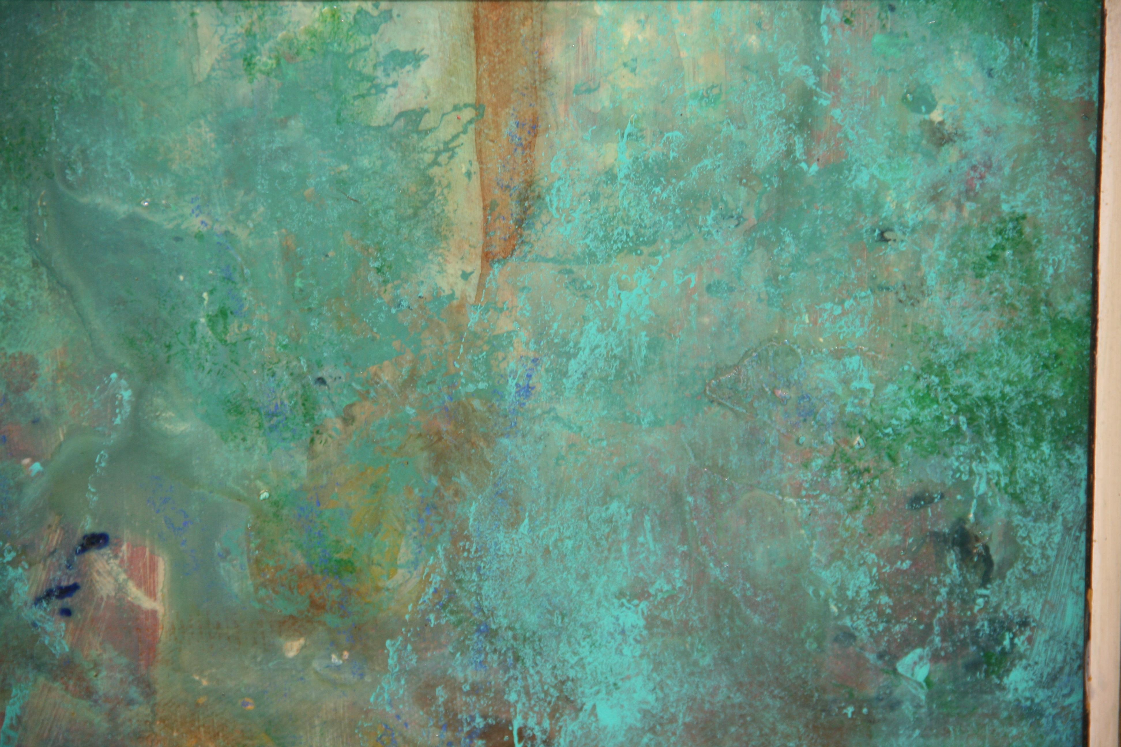 Aqua und Blau Expressionist im Angebot 2