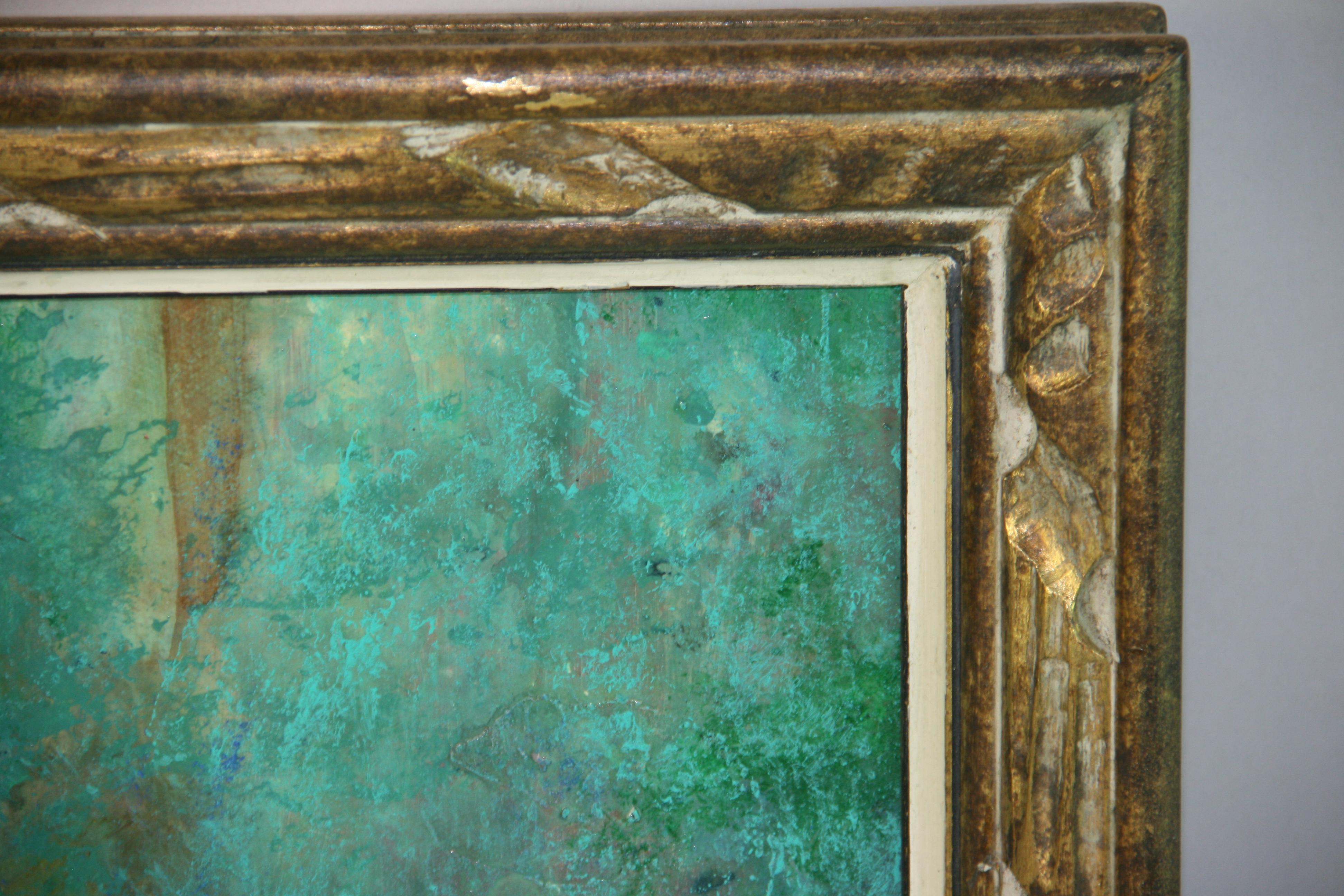 Aqua und Blau Expressionist im Angebot 3