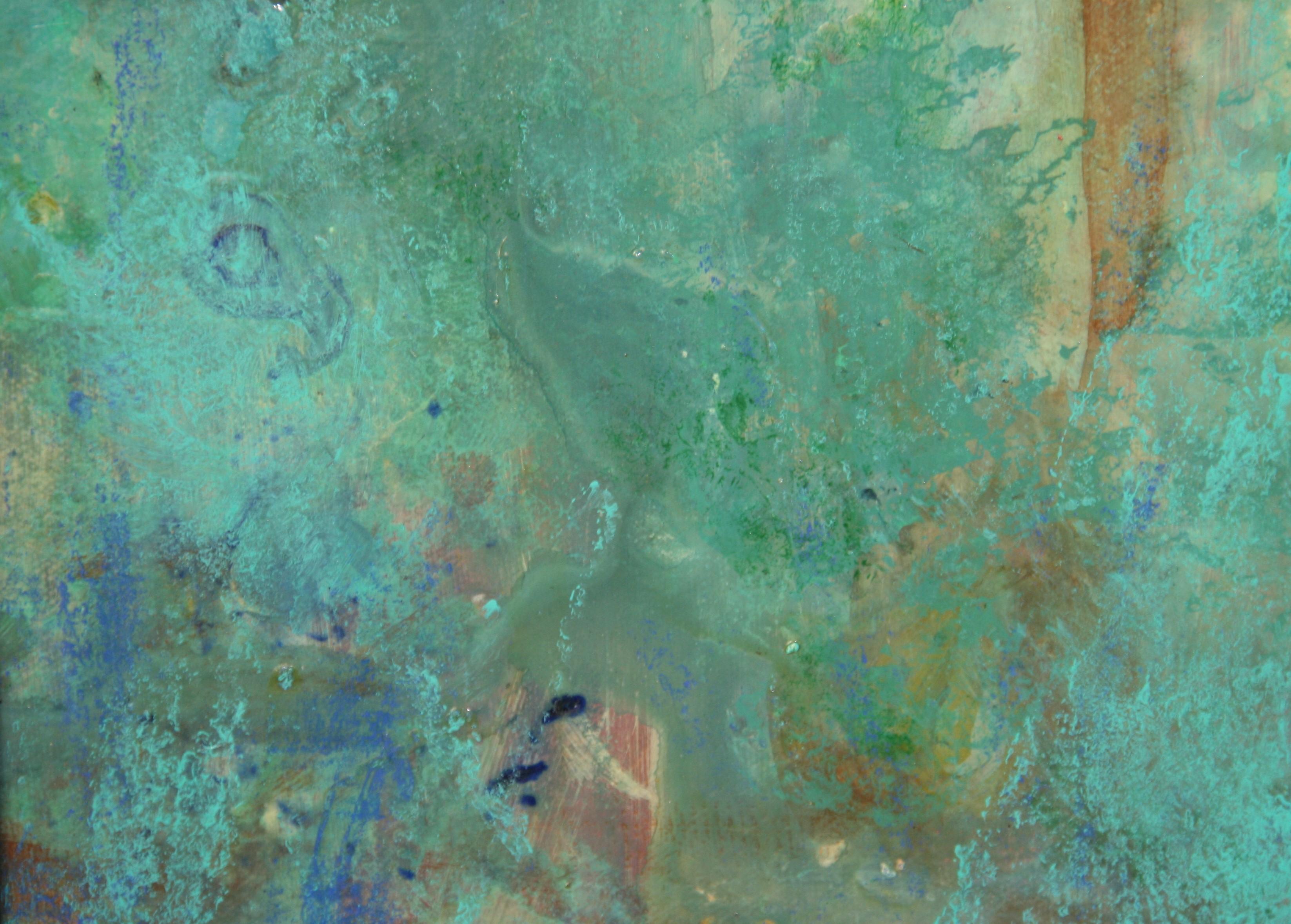 Aqua und Blau Expressionist im Angebot 5