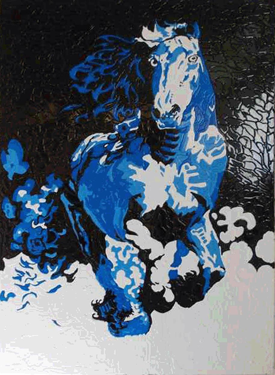  Horse on Clouds  - Mixed Media Art by Patrizio MOSCARDELLI 