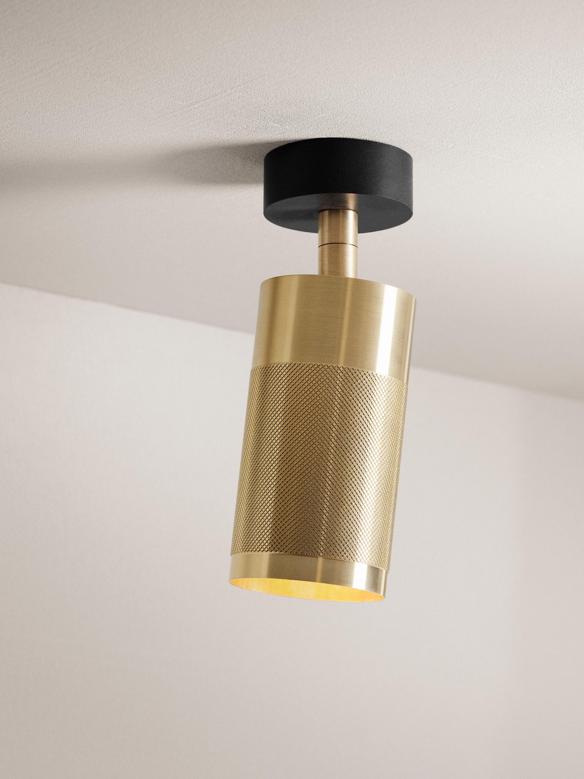 Patrone Canopy Ceiling Light by Thorup Copenhagen
Dimensions: D 6 x H 12 cm.
Materials: Brass.

Available in other colors. Please contact us.

Thorup Copenhagen is an independent Danish design studio, established in 2017 by Kasper Thorup, crafting