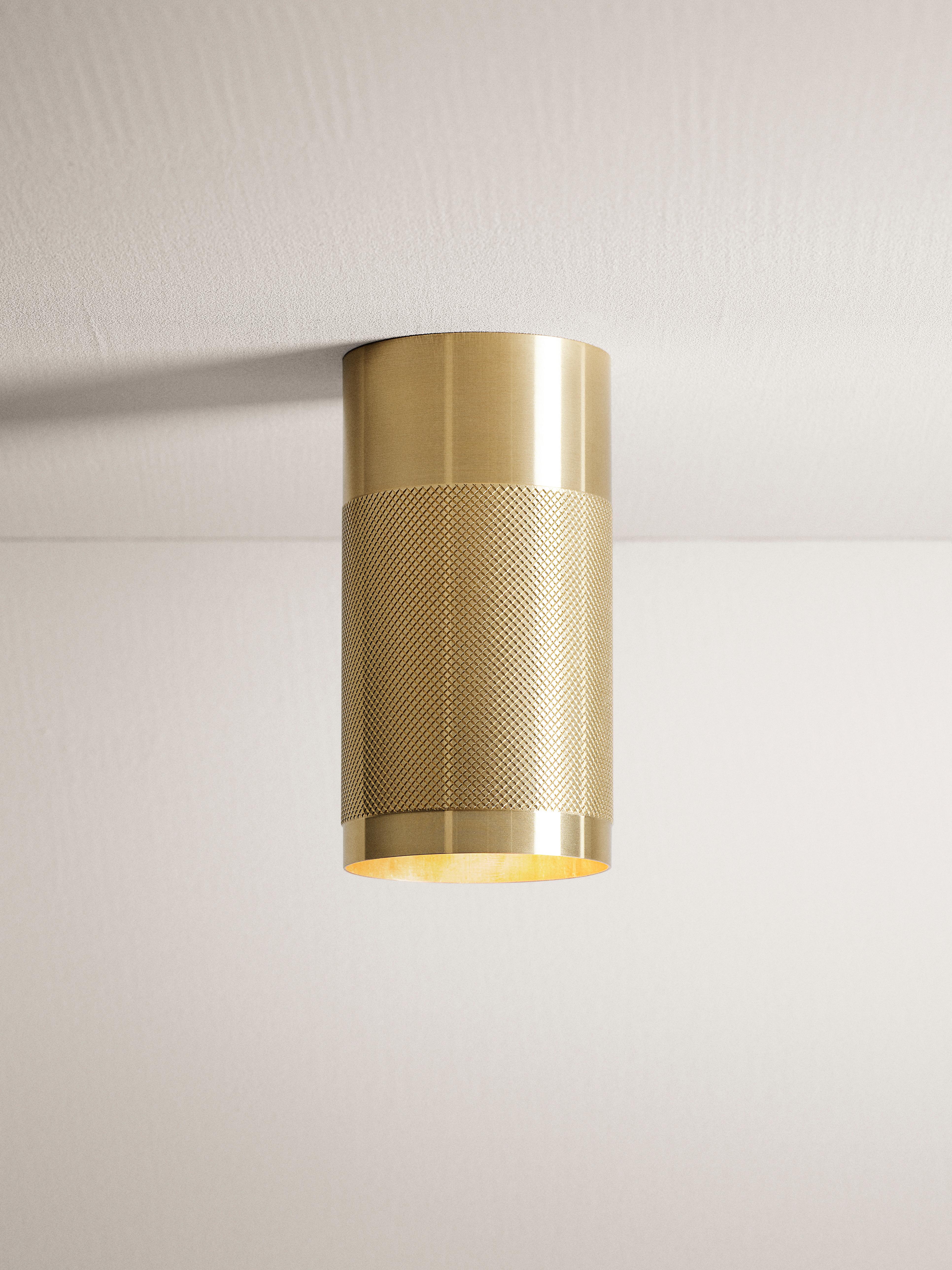 Patrone Surface Ceiling Light by Thorup Copenhagen
Dimensions: D 6 x H 12 cm.
Materials: Brass.

Available in other colors. Please contact us.

Thorup Copenhagen is an independent Danish design studio, established in 2017 by Kasper Thorup, crafting