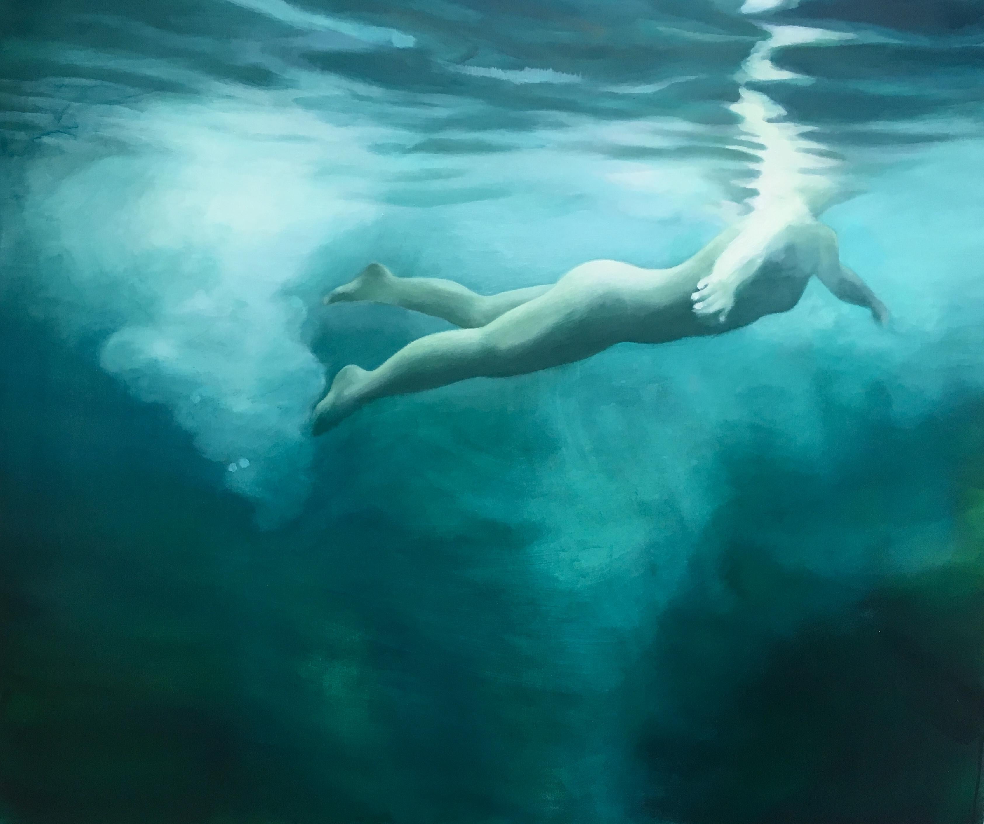 underwater nude woman