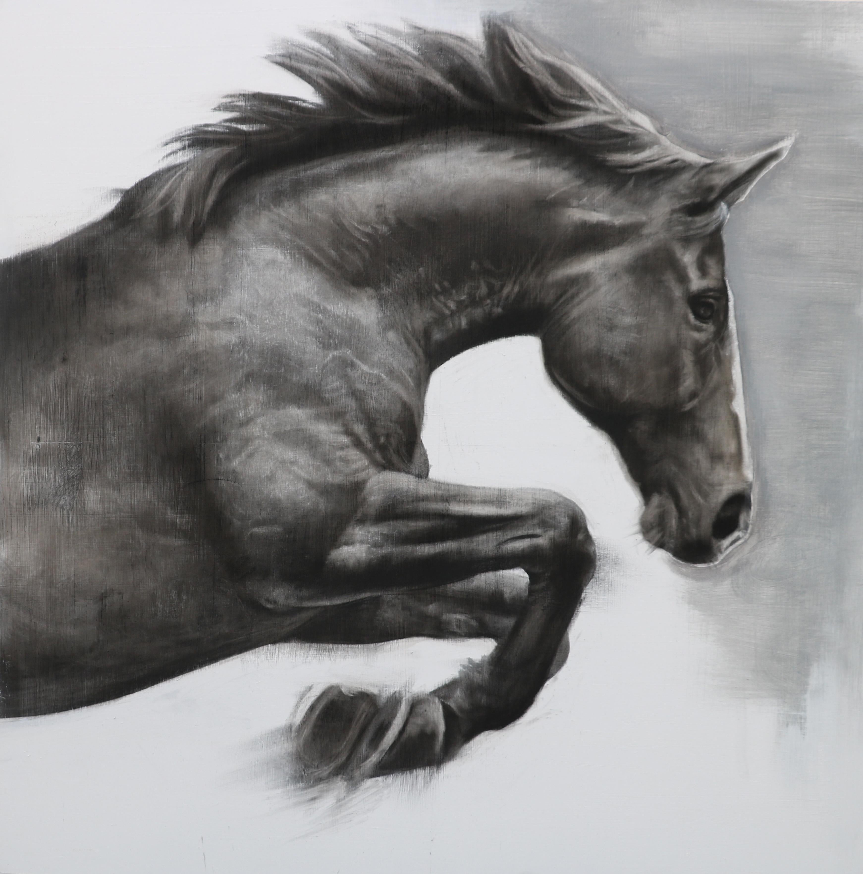 Sunil Das  Early Horses VI Charcoal Drawing Brown Black by Master  Indian Artist In Stock 1959  Available for Sale  Artsy