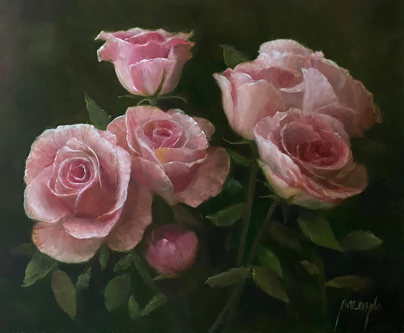 Still-Life Painting de Patt Baldino - Sinfonía Rosa Rosa