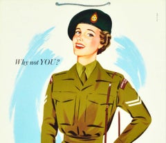 Original Vintage Poster Why Not You Women's Royal Army Corps Territorial Army