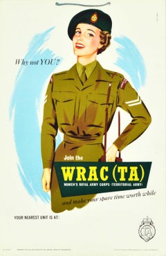 Original Retro Poster Why Not You Women's Royal Army Corps Territorial Army