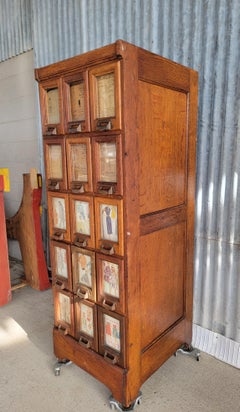 Pattern File Cabinet Early 20th Century American Tiger Oak
