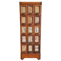 Antique Pattern Cabinet Early 20th Century American Tiger Oak