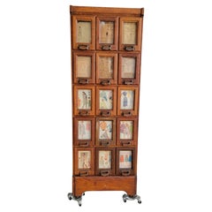 Pattern Cabinet Early 20th Century American Tiger Oak