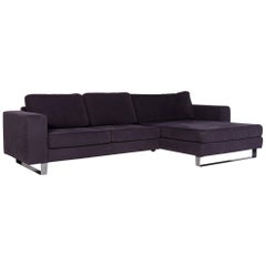 Pattern Ring Fabric Corner Sofa Anthracite Gray Sofa Couch