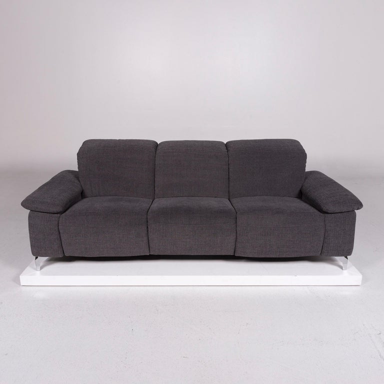 Pattern Ring Fabric Sofa Gray ThreeSeat Function Relax Function Couch at 1stDibs