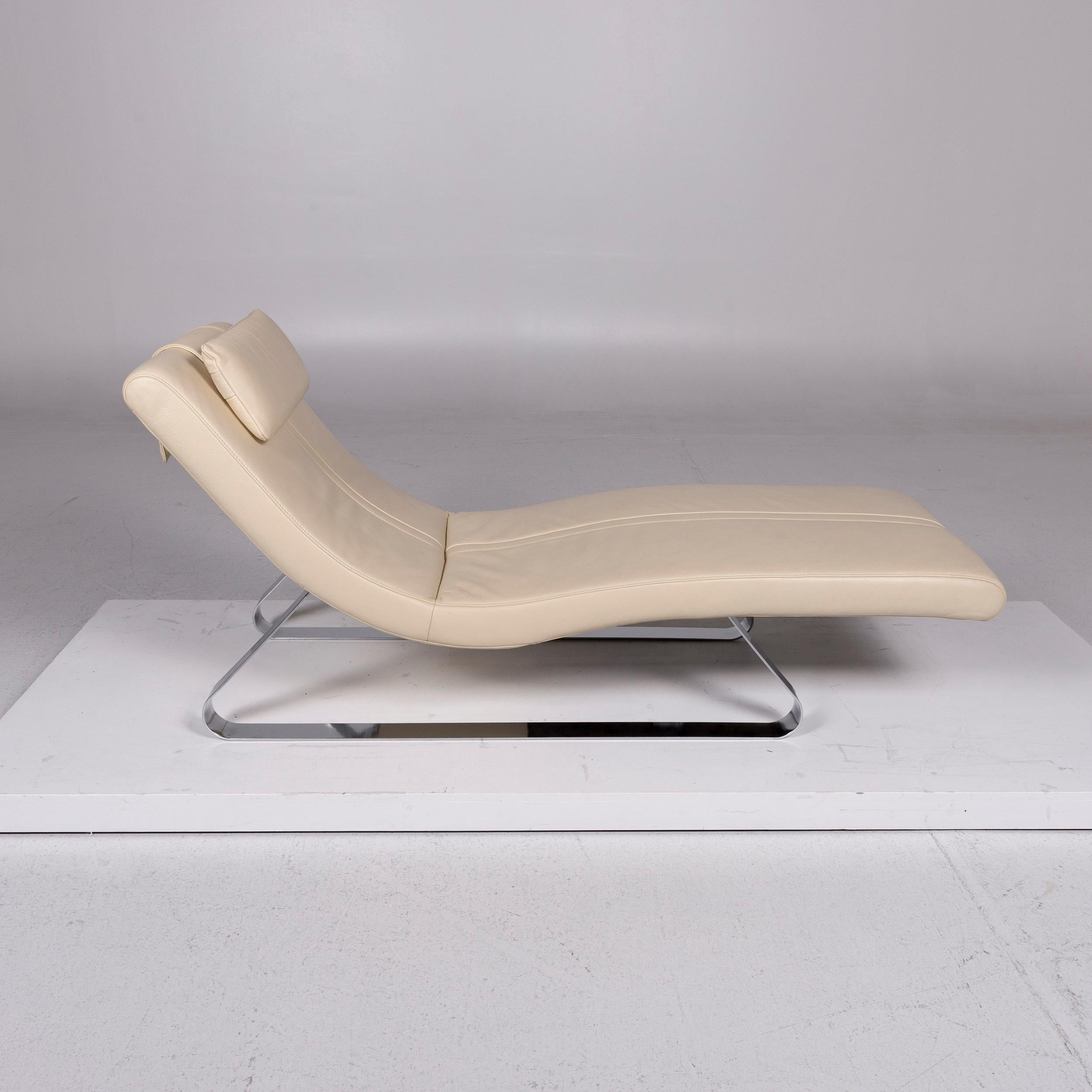 Modern Pattern Ring Leather Lounger Cream Relax Lounger For Sale