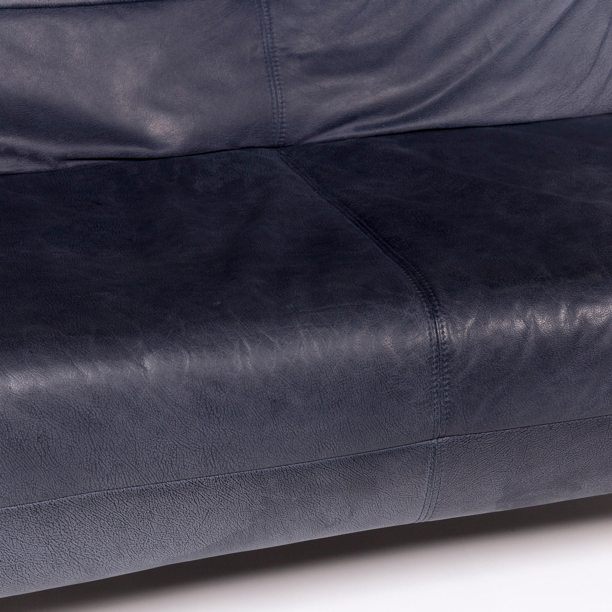 Pattern Ring Leather Sofa Set Blue 7