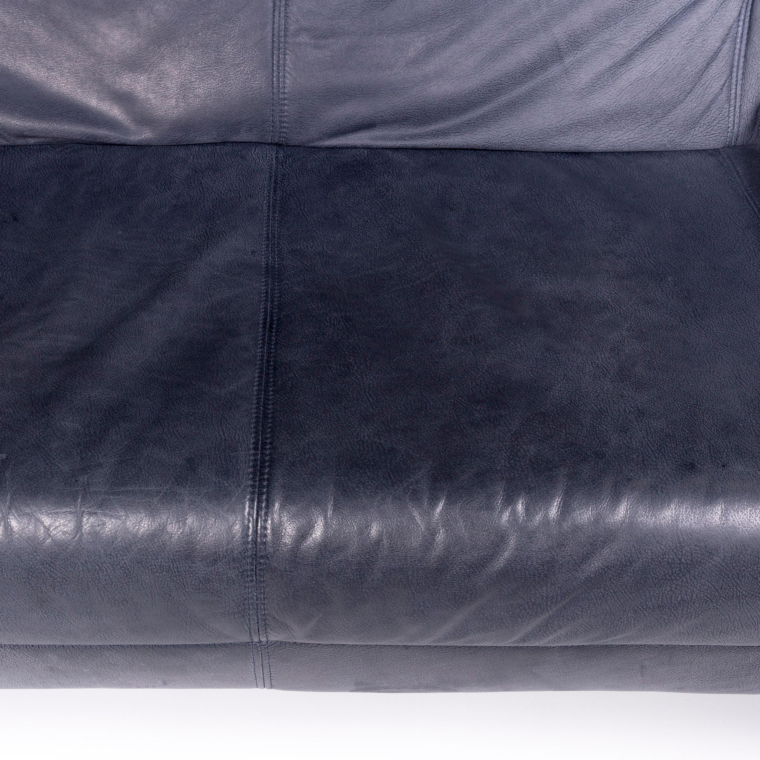 Pattern Ring Leather Sofa Set Blue 8