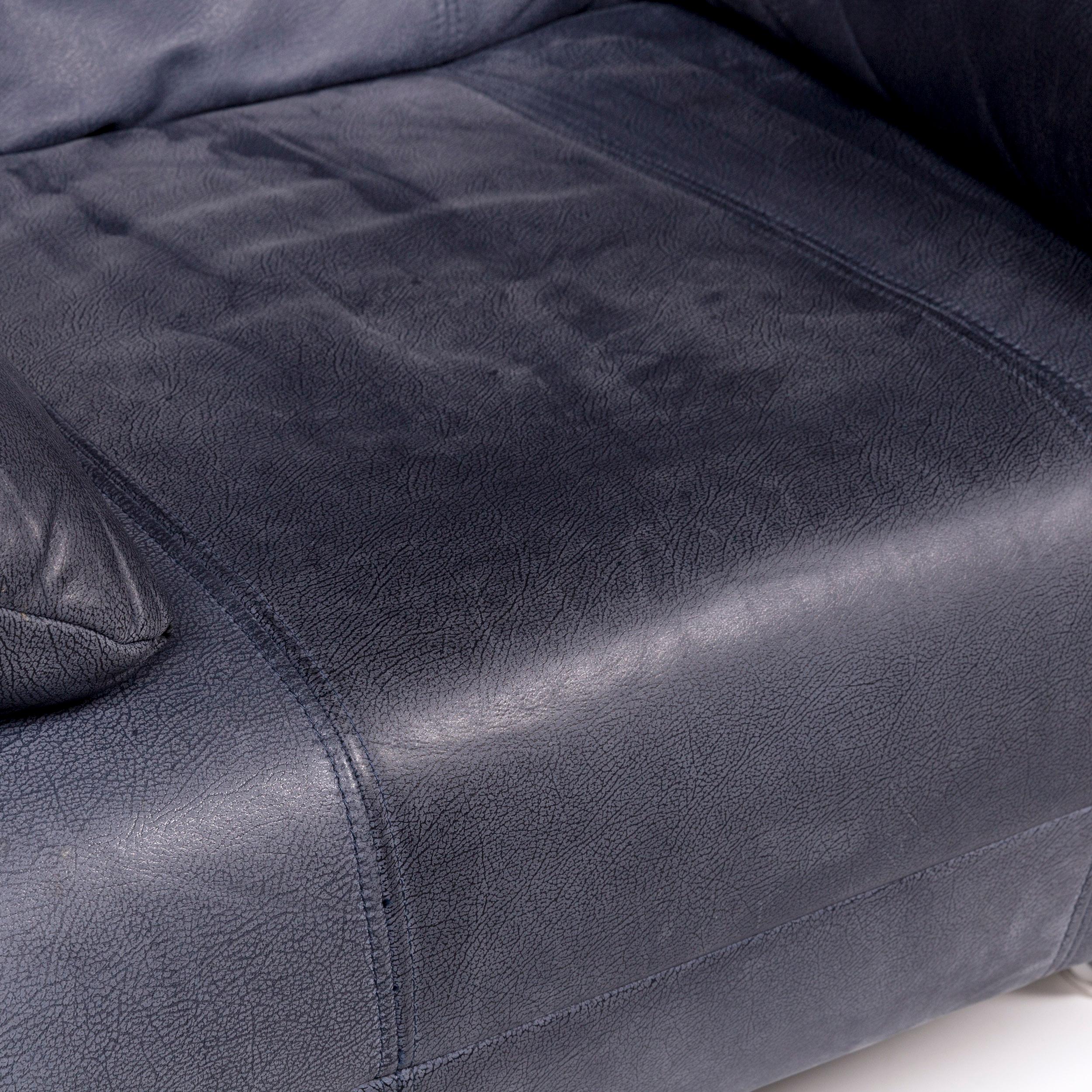Pattern Ring Leather Sofa Set Blue 10