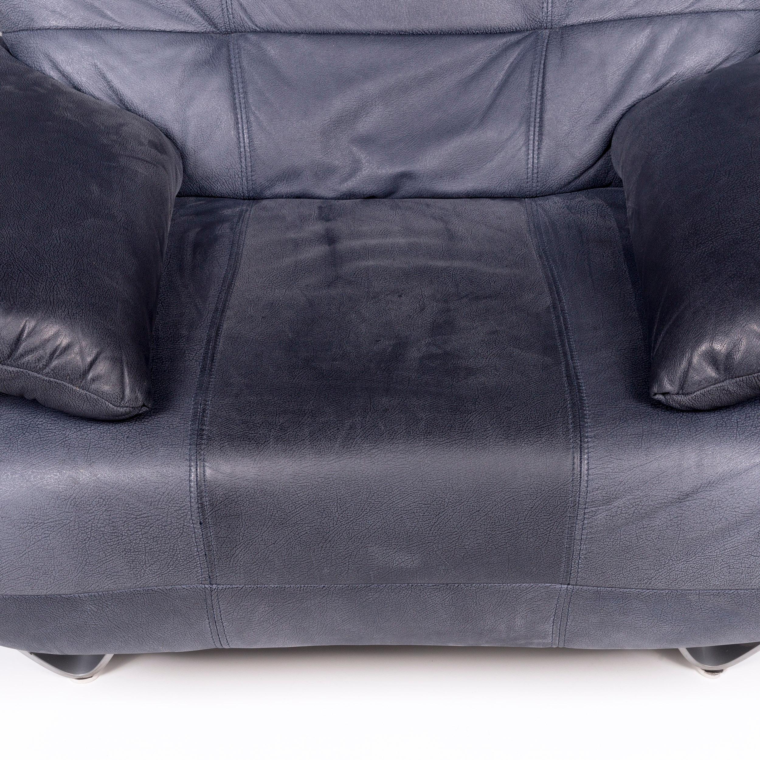 Pattern Ring Leather Sofa Set Blue 11