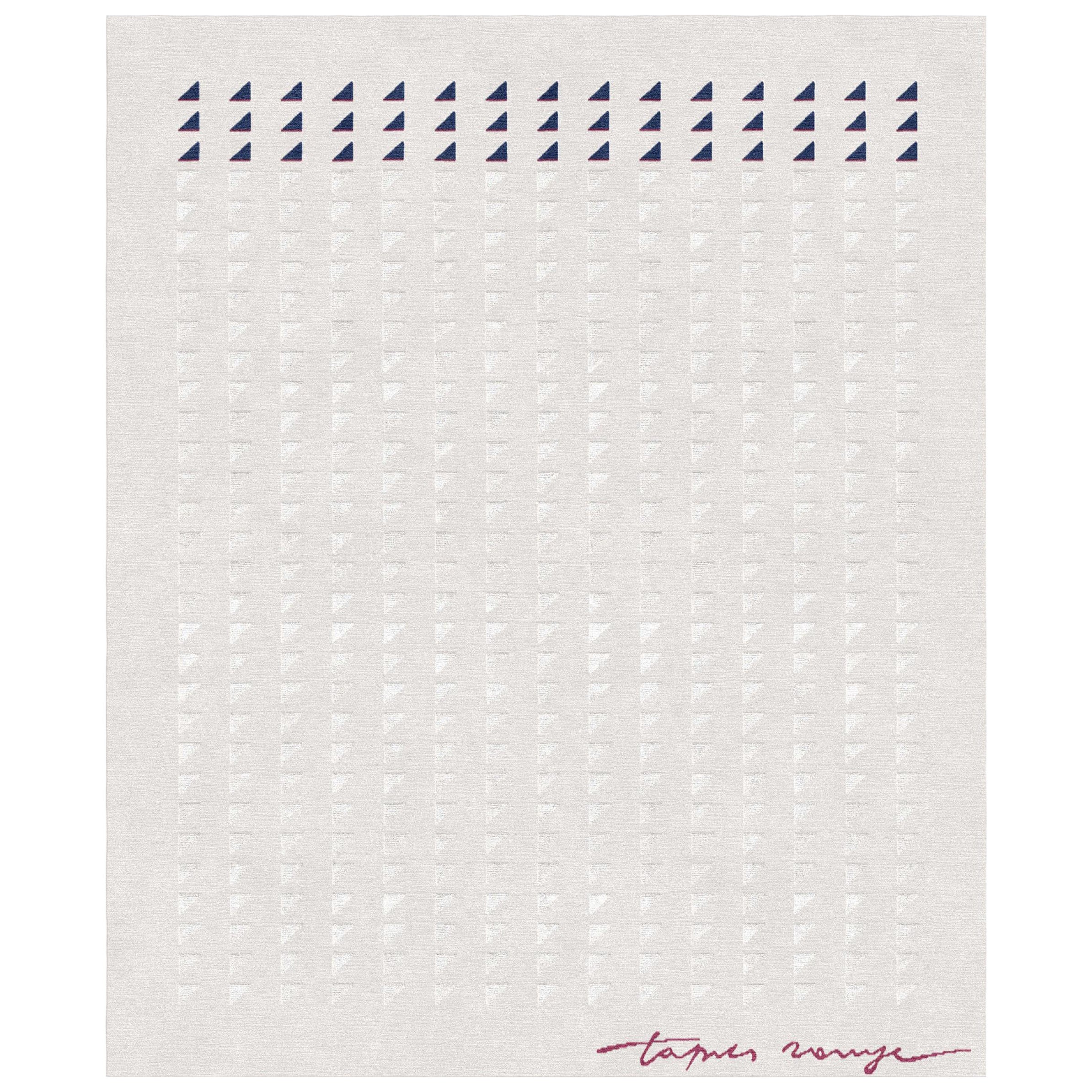 Pattern White Rug Scandinavian Style Sellero Grigio Chiaro, Medium, in Stock For Sale