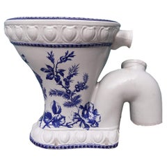 Patterned Antique Victorian Excelsior Toilet with S-Trap