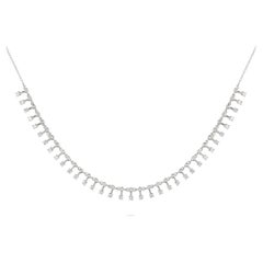 Patterned Diamond Necklace in 18K White Gold