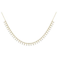 Patterned Diamond Necklace in 18K Yellow Gold