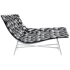 Patterned Full Moon Chair with Black Lacquered Shell, Ludovica & Roberto Palomba