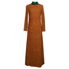 Patterned Long Dress, 1960s Patterned Long Dress, 1960s