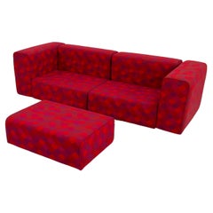 Patterned Modular Sofa with Ottoman, 1970s