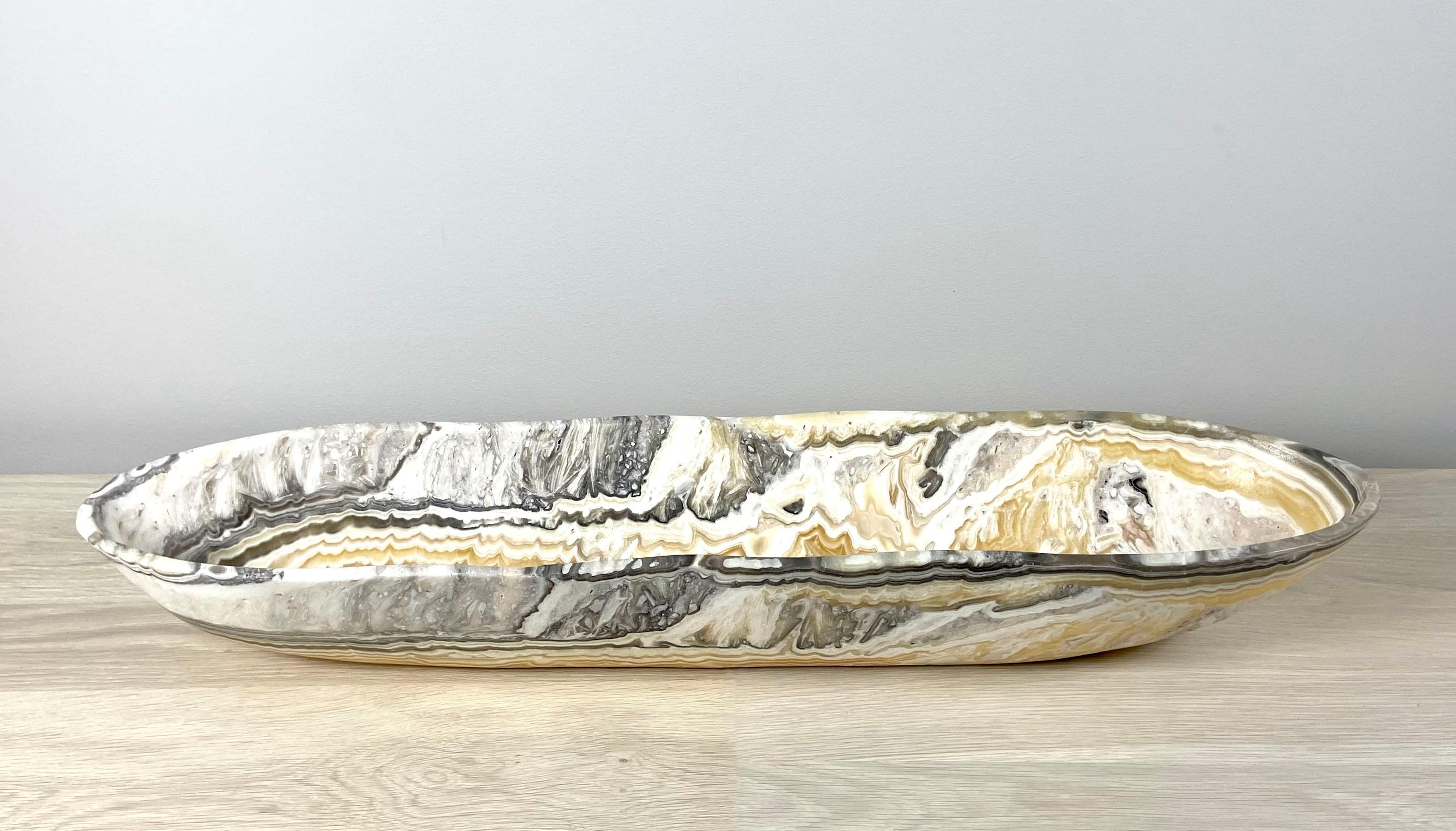 Mexican Patterned Oblong Onyx Bowl