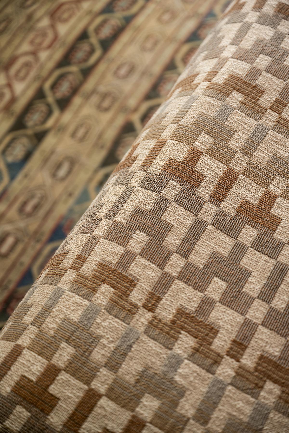 Gemustertes Bettgestell aus gewebter Baumwolle von Folk Textiles (Esme / Rust) (Gewebt) im Angebot
