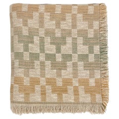 Retro Patterned Woven Cotton Throw Blanket by Folk Textiles (Esme / Fade)
