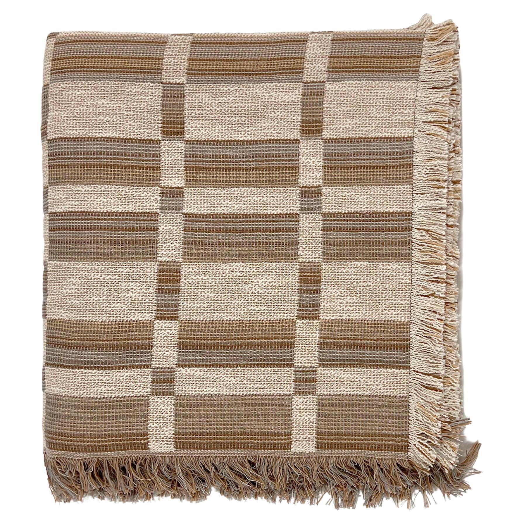 Patterned Woven Cotton Throw Blanket by Folk Textiles (Joaquin / Charcoal)
