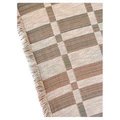 Used Patterned Woven Cotton Throw Blanket by Folk Textiles (Joaquin / Sea)