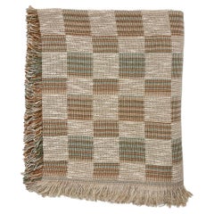 Patterned Woven Cotton Throw Blanket by Folk Textiles (Mariana / Sea)
