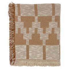 Patterned Woven Cotton Throw Blanket by Folk Textiles (Willa / Sand)