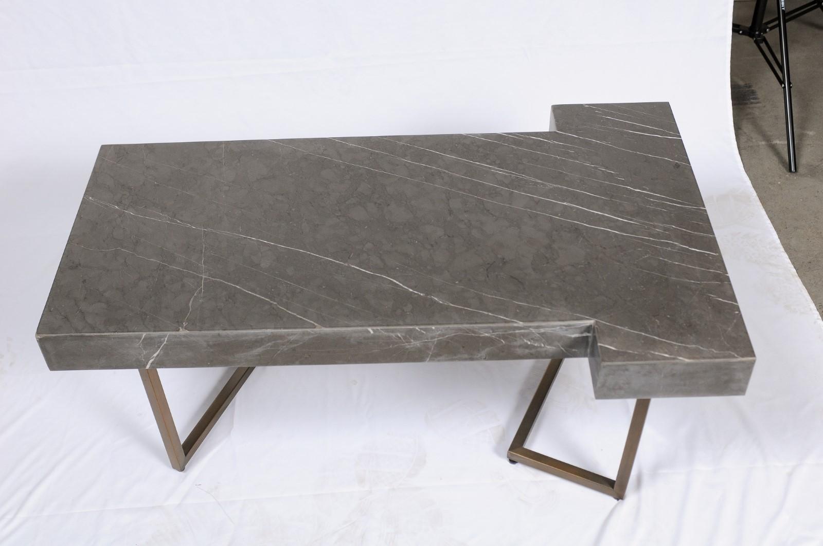 Patterson Black Marble Coffee Table Darryl Carter for Baker In Good Condition In Atlanta, GA