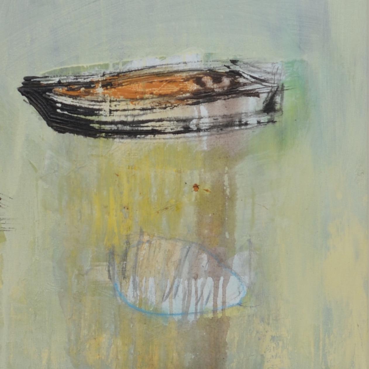 Patterson  13 Boote  Grün  Goldenes Acrylgemälde (Neue Wilde), Painting, von PATTERSON, Yendris