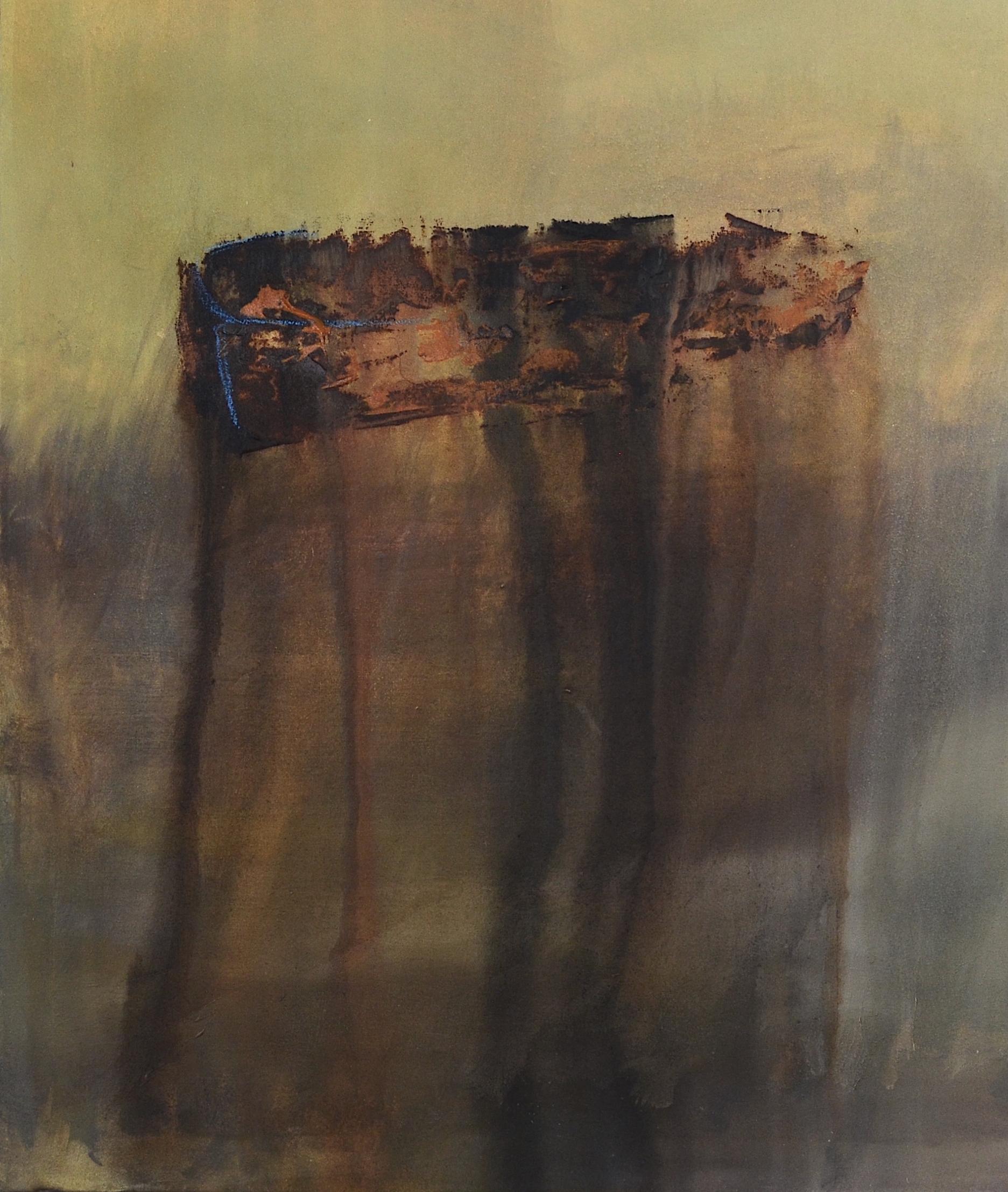 Patterson   Boat  Ocher Vertical Yellow  abstract acrylic painting - Painting di PATTERSON, Yendris
