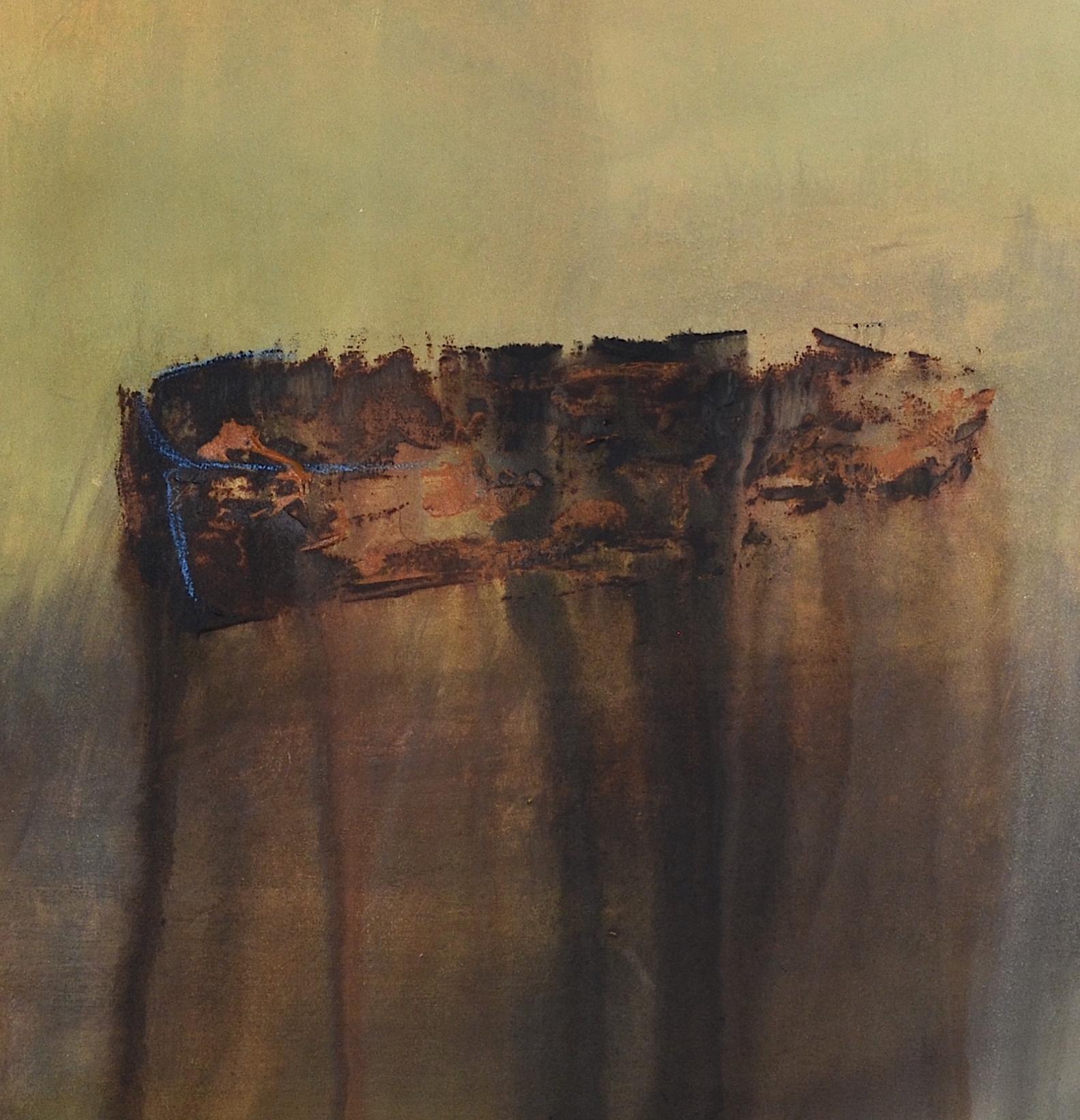 Patterson   Boat  Ocher Vertical Yellow  abstract acrylic painting - Painting Neoespressionismo di PATTERSON, Yendris