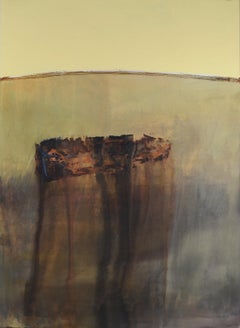 Patterson   Boat  Ocher Vertical Yellow  abstract acrylic painting