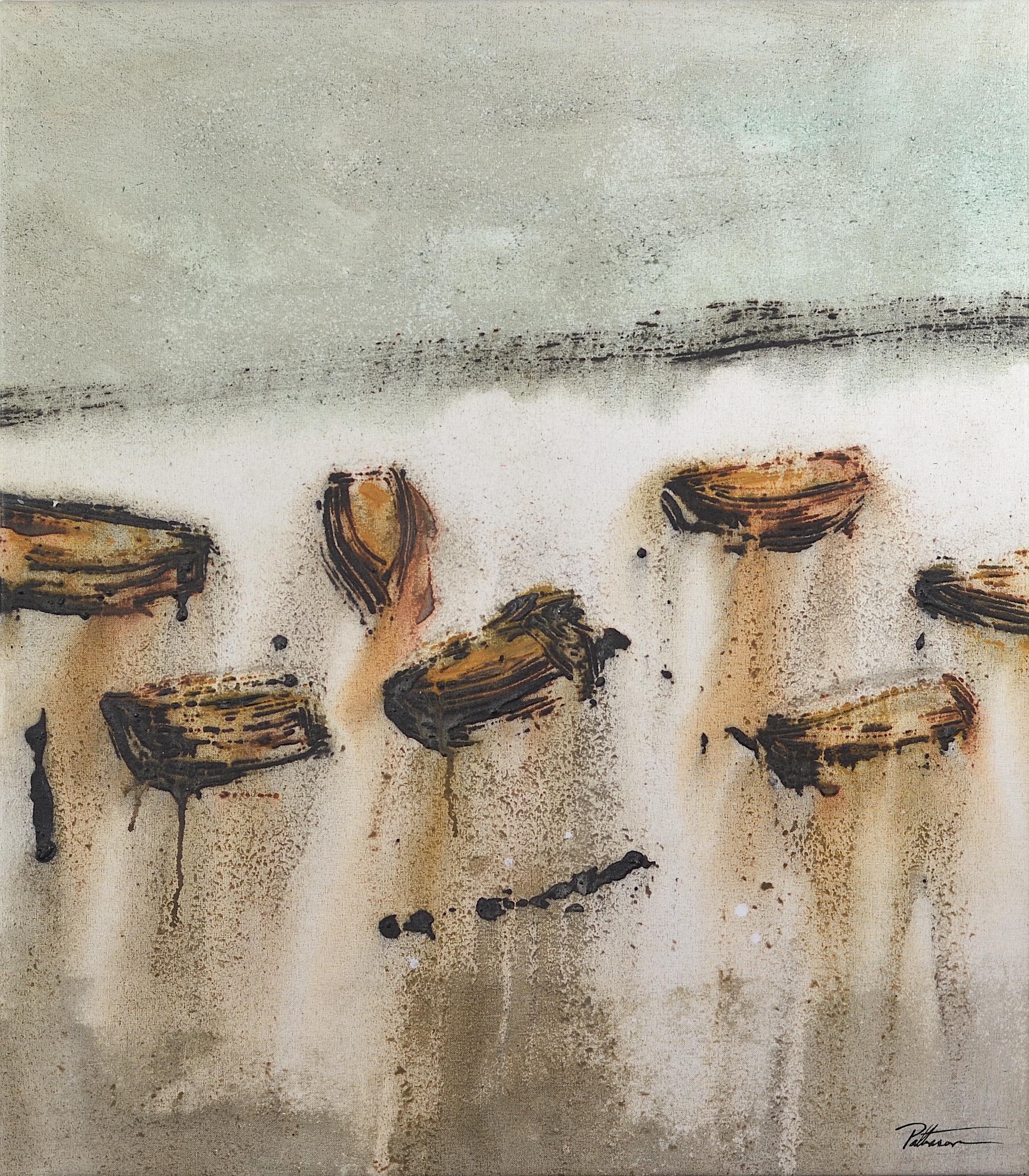 PATTERSON, Yendris Landscape Painting - Patterson   Boat  Vertical  sin titulo 9. acrylic painting