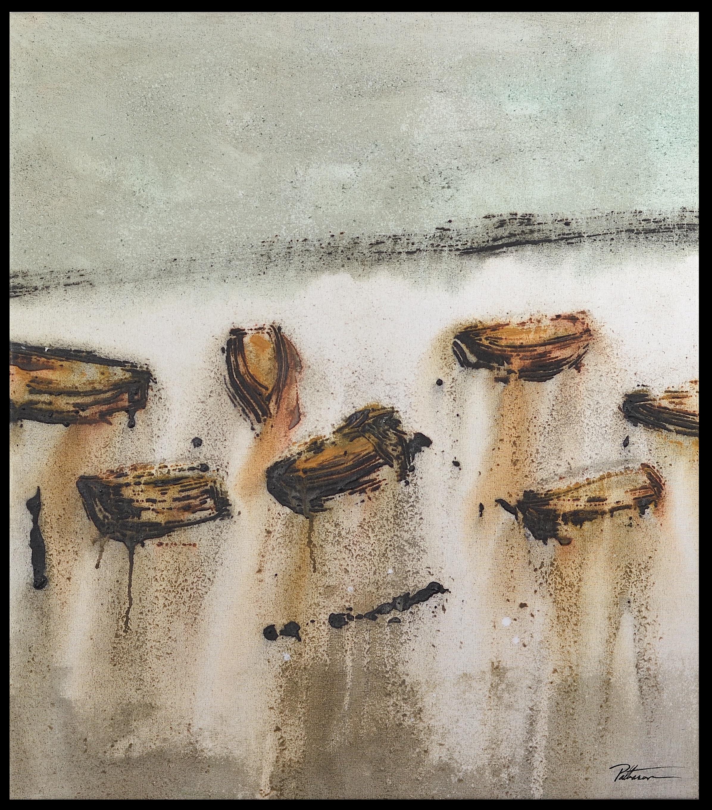 PATTERSON, Yendris Landscape Painting - Patterson   Boat  Vertical  sin titulo 9. acrylic painting