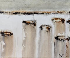 Patterson  bateaux en mer. peinture sur toile acrylique