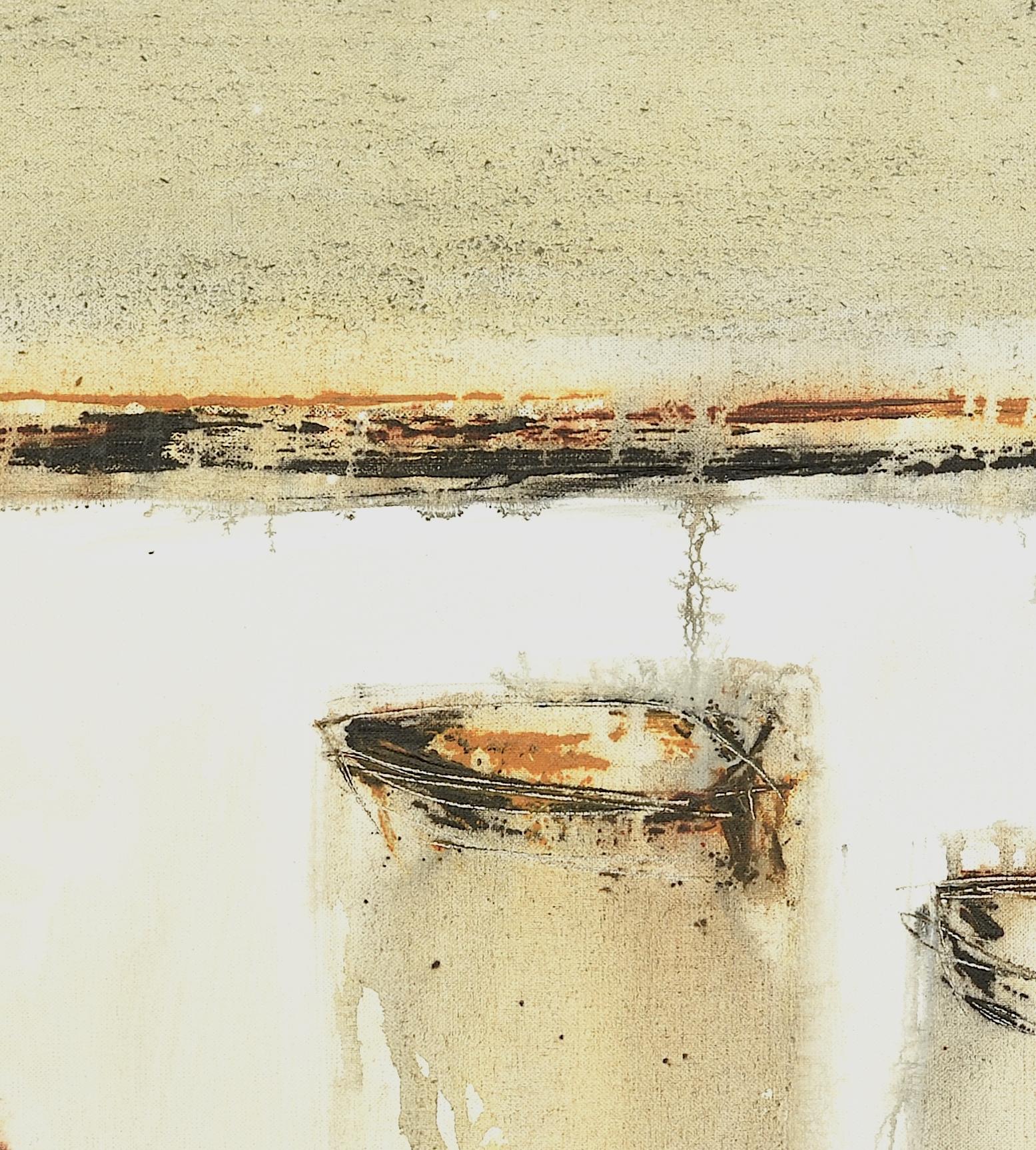 Patterson  Boote im Meer. Acryl-Leinwandgemälde (Neue Wilde), Painting, von PATTERSON, Yendris