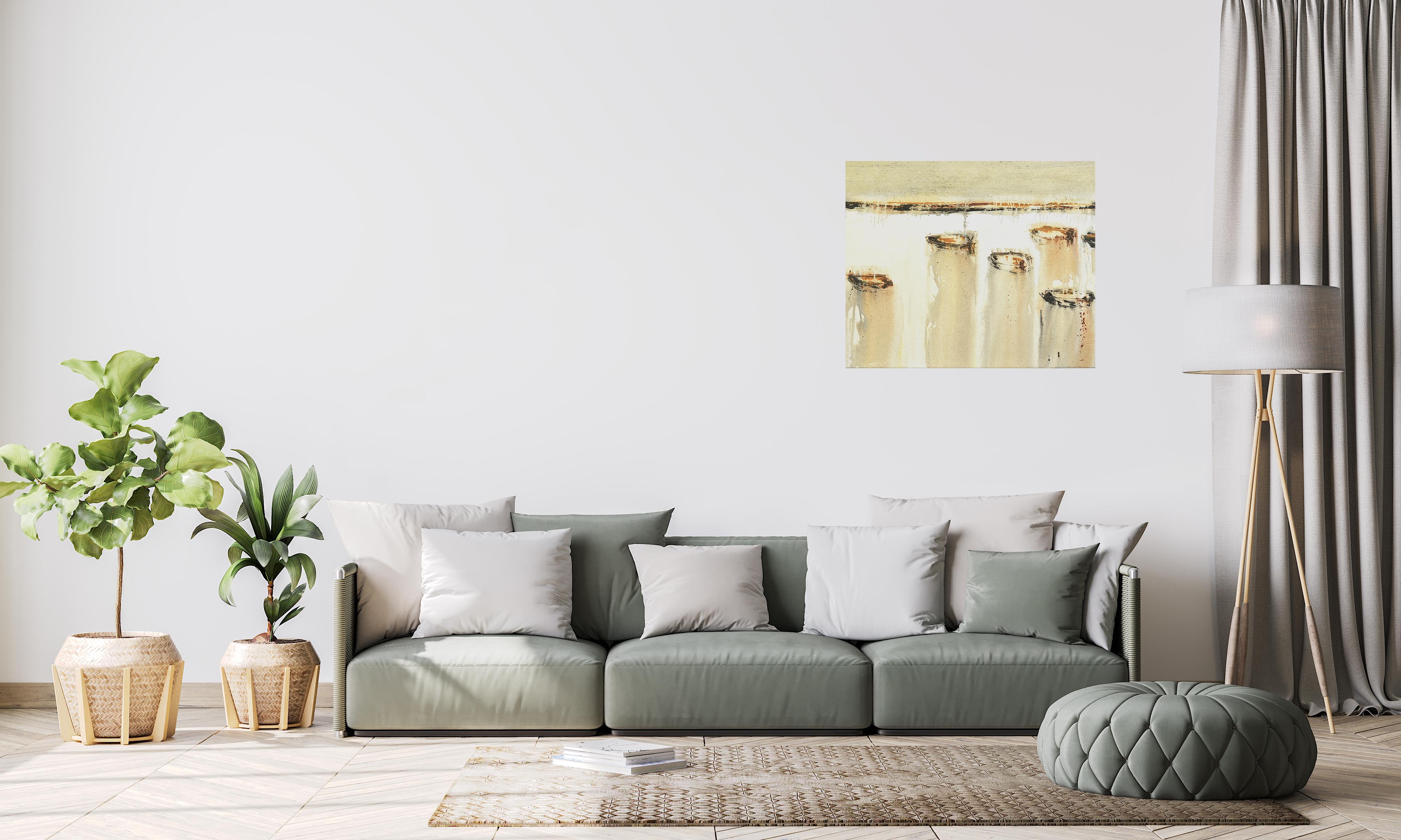 Patterson Boote im Meer. Acryl Leinwand Gemälde. Acryl Leinwand Gemälde. signiert
 Licenciado en Bellas Artes por ISPEJV, en la Habana en 2002, especialización en 
Restauración y Conservación de pintura Mural y caballete.
Ha ejercido como profesor